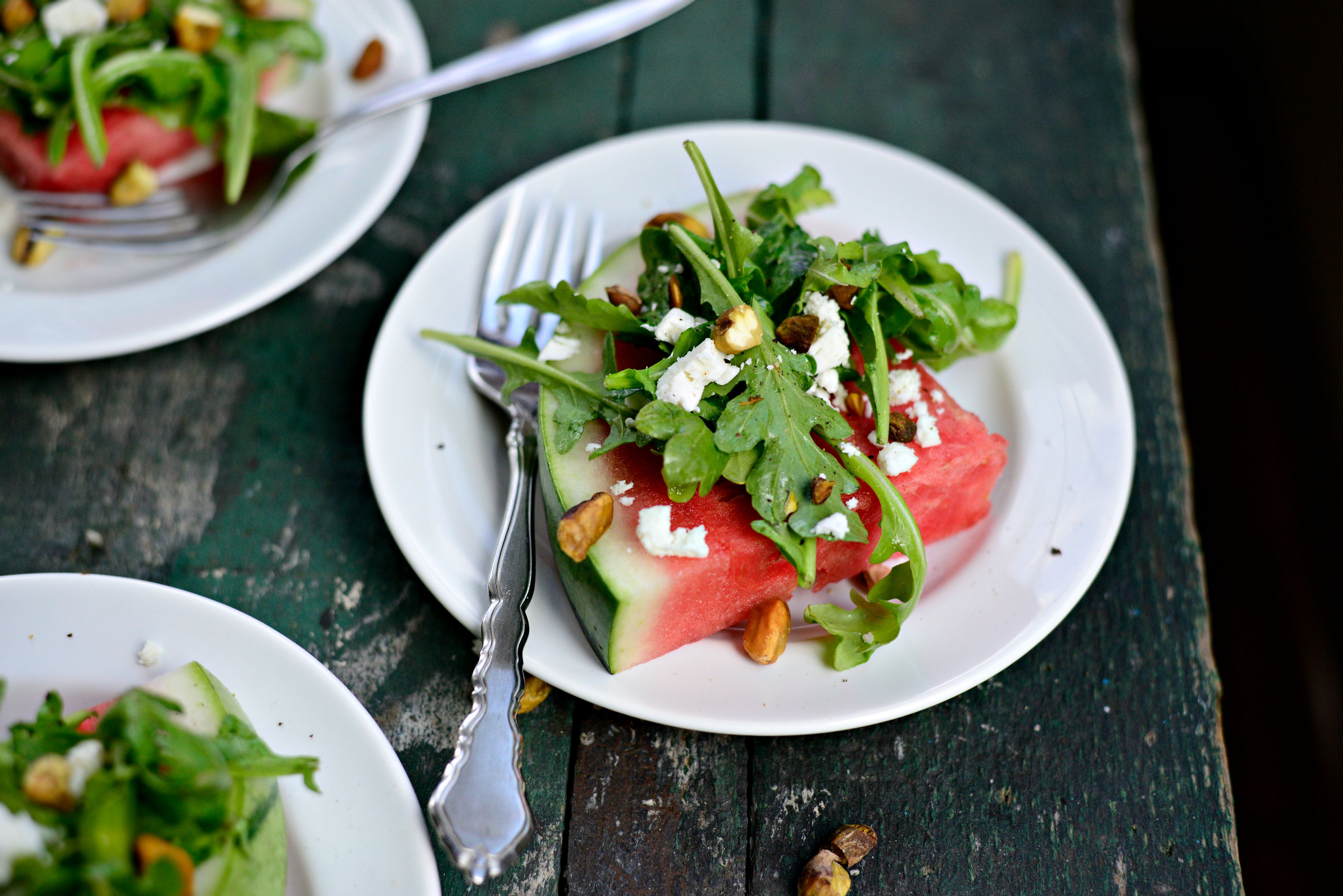 Watermelon Wedge with Feta Cheese and Basil Fort Myers Olive Oil and